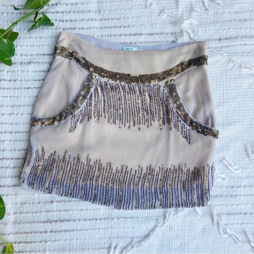 Kimchi Blue Urban Outfitters UO beaded sequin cocktail party mini skirt Sz S